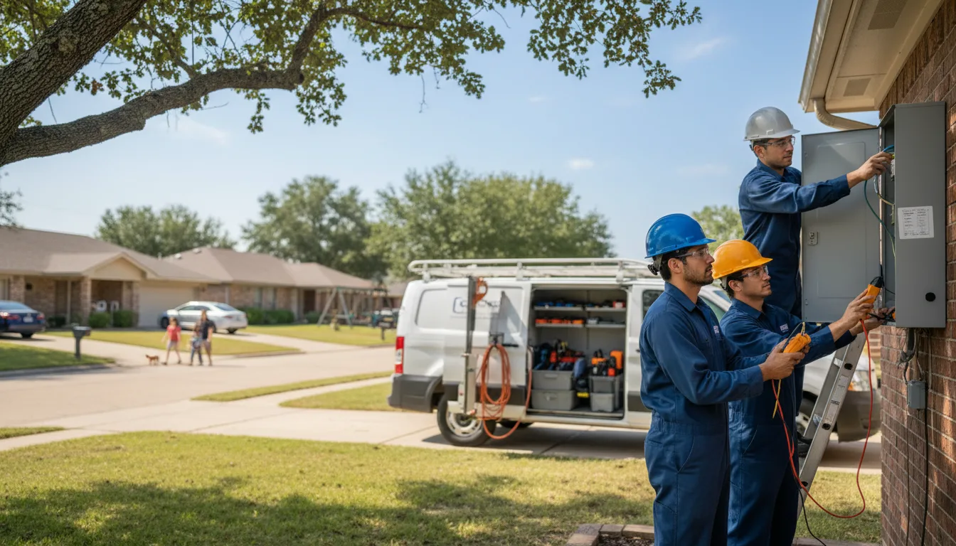 Certified electrician providing emergency electrical services in Thompsons, TX